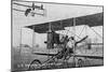 O E Williams in His Aeroplane-Lantern Press-Mounted Art Print