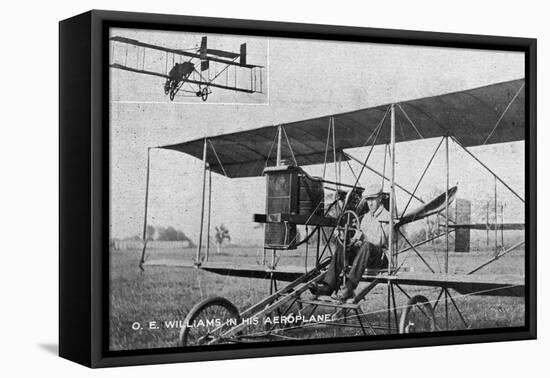 O E Williams in His Aeroplane-Lantern Press-Framed Stretched Canvas