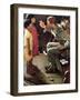 O’er the Land of the Free (or Soldier with Two Children)-Norman Rockwell-Framed Giclee Print