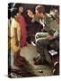 O’er the Land of the Free (or Soldier with Two Children)-Norman Rockwell-Stretched Canvas