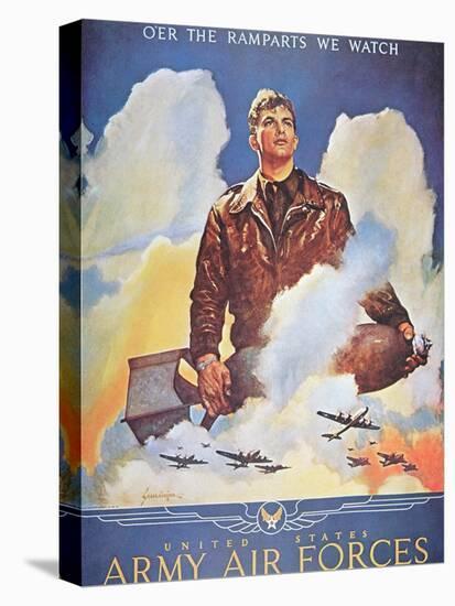 O'Er the Ramparts We Watch', 2nd World War Us Air Force Poster-null-Stretched Canvas