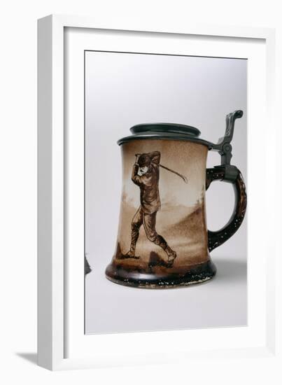 O'Hara Dale stein mug with golfing theme, American, c1900-Unknown-Framed Giclee Print