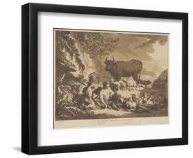 O How Extremely Happy Could Farmers Be, 1768-Jean-Baptiste Le Prince-Framed Giclee Print