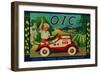 O.I.C. Lemon Label - Corona, CA-Lantern Press-Framed Art Print