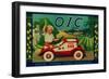 O.I.C. Lemon Label - Corona, CA-Lantern Press-Framed Art Print