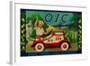 O.I.C. Lemon Label - Corona, CA-Lantern Press-Framed Art Print