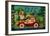 O.I.C. Lemon Label - Corona, CA-Lantern Press-Framed Art Print