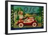 O.I.C. Lemon Label - Corona, CA-Lantern Press-Framed Art Print