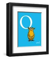 O is for Owl (blue)-Theodor (Dr. Seuss) Geisel-Framed Art Print