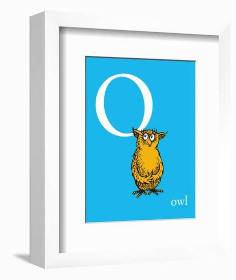 O is for Owl (blue)-Theodor (Dr. Seuss) Geisel-Framed Art Print