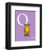 O is for Owl (purple)-Theodor (Dr. Seuss) Geisel-Framed Art Print