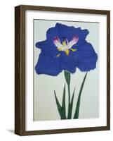 O-Sho-Kun Book of a Blue Iris-Stapleton Collection-Framed Giclee Print