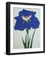 O-Sho-Kun Book of a Blue Iris-Stapleton Collection-Framed Giclee Print