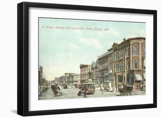 O Street and 10th, Lincoln, Nebraska-null-Framed Art Print