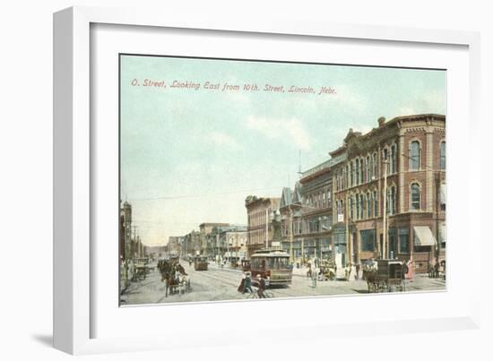 O Street and 10th, Lincoln, Nebraska-null-Framed Art Print