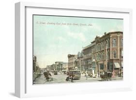 O Street and 10th, Lincoln, Nebraska-null-Framed Art Print