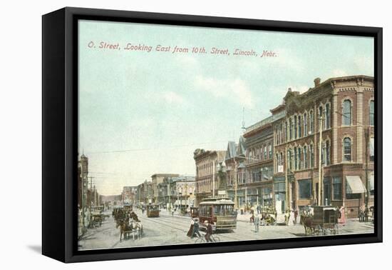 O Street and 10th, Lincoln, Nebraska-null-Framed Stretched Canvas