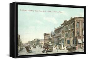 O Street and 10th, Lincoln, Nebraska-null-Framed Stretched Canvas