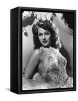 O toi ma Charmante YOU WERE NEVER LOVELIER by WilliamSeiter with Rita Hayworth, 1942 (b/w photo)-null-Framed Stretched Canvas