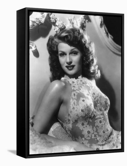 O toi ma Charmante YOU WERE NEVER LOVELIER by WilliamSeiter with Rita Hayworth, 1942 (b/w photo)-null-Framed Stretched Canvas