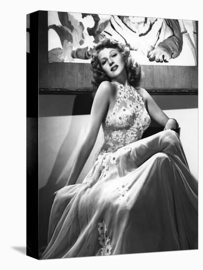 O toi ma Charmante YOU WERE NEVER LOVELIER by WilliamSeiter with Rita Hayworth, 1942 (b/w photo)-null-Stretched Canvas