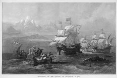 Fernao De Magalhaes Discovers the Straits of Magellan-O.w. Brierley-Framed Photographic Print