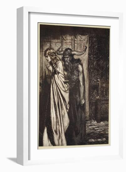 O wife betrayed I will avenge they trust deceived!', from 'Siegfried and the Twilight of Gods'-Arthur Rackham-Framed Giclee Print