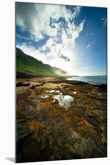 Oahu, Hawaii: Watching the Sunset at Hidden Beach Located on the Northeast Shore of Oahu-Brad Beck-Mounted Photographic Print