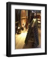 Oak Aging Vats and Pupitres for Fermenting Sparkling Wine, Bodega Pisano Winery, Progreso, Uruguay-Per Karlsson-Framed Premium Photographic Print