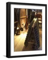 Oak Aging Vats and Pupitres for Fermenting Sparkling Wine, Bodega Pisano Winery, Progreso, Uruguay-Per Karlsson-Framed Photographic Print