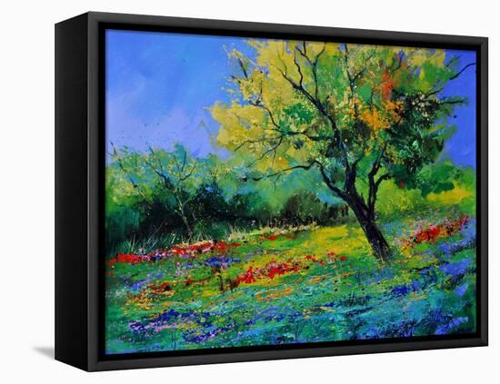 Oak Amid Flowers In Texas-Pol Ledent-Framed Stretched Canvas