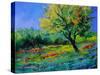Oak Amid Flowers In Texas-Pol Ledent-Stretched Canvas