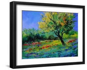 Oak Amid Flowers In Texas-Pol Ledent-Framed Art Print