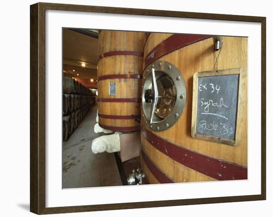 Oak Barrels and Foudre Fermentation Vats, Chateau Puech-Haut, Saint-Drezery-Per Karlsson-Framed Photographic Print