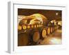 Oak Barrels in Cellar at Domaine Comte Senard, Aloxe-Corton, Bourgogne, France-Per Karlsson-Framed Premium Photographic Print