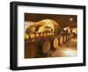 Oak Barrels in Cellar at Domaine Comte Senard, Aloxe-Corton, Bourgogne, France-Per Karlsson-Framed Photographic Print