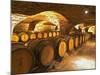 Oak Barrels in Cellar at Domaine Comte Senard, Aloxe-Corton, Bourgogne, France-Per Karlsson-Mounted Photographic Print