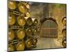 Oak Barrels Stacked Outside of Door at Ironstone Winery, Calaveras County, California, USA-Janis Miglavs-Mounted Photographic Print