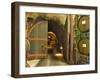 Oak Barrels Stacked Outside of Open Door To Aging Caves at Ironstone Winery, California, USA-Janis Miglavs-Framed Photographic Print