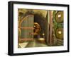 Oak Barrels Stacked Outside of Open Door To Aging Caves at Ironstone Winery, California, USA-Janis Miglavs-Framed Photographic Print