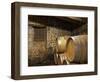 Oak Barrique Barrels with Aging Red Wine, Jute Chateau Belingard, Bergerac, Dordogne, France-Per Karlsson-Framed Photographic Print