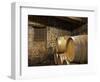 Oak Barrique Barrels with Aging Red Wine, Jute Chateau Belingard, Bergerac, Dordogne, France-Per Karlsson-Framed Photographic Print