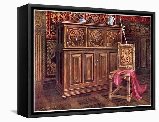 Oak Cabinet and Walnut Chair, 1910-Edwin Foley-Framed Stretched Canvas
