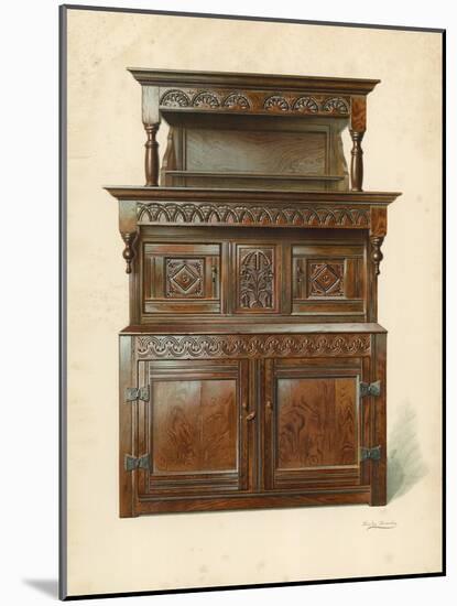 Oak Court Cupboard-Shirley Charles Llewellyn Slocombe-Mounted Giclee Print