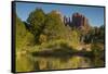 Oak Creek and Cathedral Rock, Crescent Moon Recreation, Sedona, Az-Michel Hersen-Framed Stretched Canvas