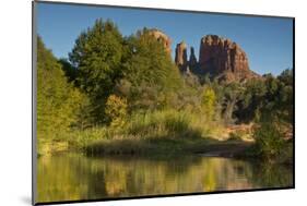 Oak Creek and Cathedral Rock, Crescent Moon Recreation, Sedona, Az-Michel Hersen-Mounted Photographic Print