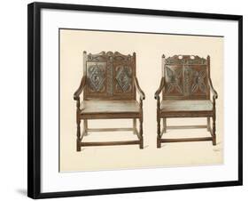 Oak Double Chairs-Shirley Charles Llewellyn Slocombe-Framed Giclee Print