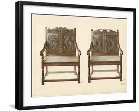 Oak Double Chairs-Shirley Charles Llewellyn Slocombe-Framed Giclee Print