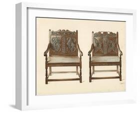 Oak Double Chairs-Shirley Charles Llewellyn Slocombe-Framed Giclee Print