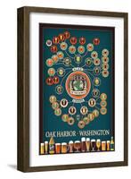 Oak Harbor, Washington - Beers of the World Infographic-Lantern Press-Framed Art Print